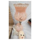 Gone with the Wind Syle Glass Lamp, Cupie Figure, Jewelry Box