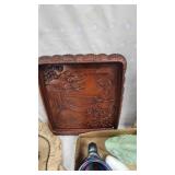 Hammered Copper Style Bowl and Vintage Knick Knacks