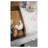 Minature Oil Lamps, Plates, Cup and Saucer, Hand Painted Lamp Shade