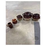 Vintage Two-Tone Ceramic Canisters