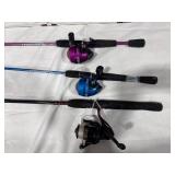 3 Fishing Rods with Reels