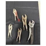 Assorted Locking Pliers & Wrench