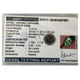 AGSL Authentic Gem Security Lab Natural Sapphire 3.15 Ct Excellent Pear Shape (In Protective Case)