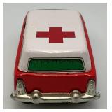 Vintage 1965 China MF-732 Ford Fairlane Ambulance With Siren Friction Car In Original Box (WORKS)