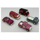 Vintage Miniature Die Cast Tootsie Toy Cars Including VW Bug And More