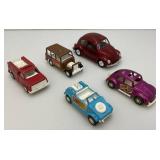 Vintage Miniature Die Cast Tootsie Toy Cars Including VW Bug And More