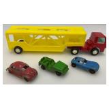 Vintage Miniature Die Cast Cars Including Tootsie Toy, Buddy L Semi  And More