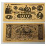 Confederate Currency Unique Replicas Of The Original Currency Set A