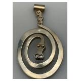 Vintage 40.27 Grams Large 800/925 Silver ? Snake Brooch