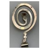 Vintage 40.27 Grams Large 800/925 Silver ? Snake Brooch