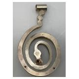 Vintage 40.27 Grams Large 800/925 Silver ? Snake Brooch