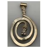 Vintage 40.27 Grams Large 800/925 Silver ? Snake Brooch