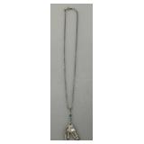 Vintage Native American Style Necklace With Feathers And Turquoise