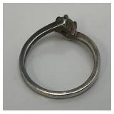 SIZE 6 Silver 925 Marked Green Stone Ring  1.91 Grams