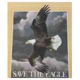 Unframed Vintage SAVE THE EAGLE Miller Beer Poster