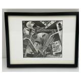 Framed Behind Glass M.C. Escher "Relativity" Print 12 3/4" x 16 3/4"