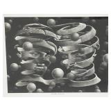 Framed Behind Glass M.C. Escher "Band Of Union" Print 12 3/4" x 16 3/4"