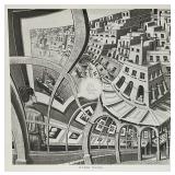 Framed Behind Glass M.C. Escher "Print Gallery" Print 12 3/4" x 16 3/4"