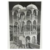 Framed Behind Glass M.C. Escher "Belvedere" Print 12 3/4" x 16 3/4"