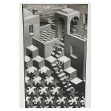 Framed Behind Glass M.C. Escher "Cycle" Print 12 3/4" x 16 3/4"