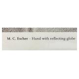 Framed Behind Glass M.C. Escher "Hand With Reflecting Globe" Print 12 3/4" x 16 3/4"