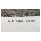 Framed Behind Glass M.C. Escher "Reptiles" Print 12 3/4" x 16 3/4"