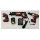 Chicago Electric 18Volt Drill, Flashlight & Saws All With Battery And Charger Works