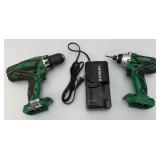 Hitachi 18Volt Drill And Impact And Battery Charger (No Batteries)