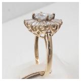 Lady’s 14K Yellow Gold Cubic Zirconia Ballerina Style Ring, Size 10
