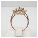 Lady’s 14K Yellow Gold Cubic Zirconia Ballerina Style Ring, Size 10