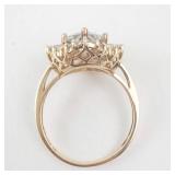 Lady’s 14K Yellow Gold Cubic Zirconia Ballerina Style Ring, Size 10