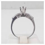 Lady’s 14K White Gold Synthetic Cubic Zirconia Ring with Marquise Center. Size 10.