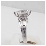 Lady’s 14K White Gold Synthetic Cubic Zirconia Ring with Marquise Center. Size 10.