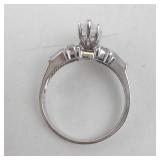 Lady’s 14K White Gold Synthetic Cubic Zirconia Ring with Marquise Center. Size 10.