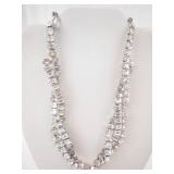 Eisenberg Ice Necklace & Bracelet Set - Clear Crystal Stones, Silver Tone