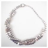 Eisenberg Ice Necklace & Bracelet Set - Clear Crystal Stones, Silver Tone