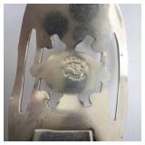 Taxco Mexican Sterling Silver Created Opal Cabochon Panel Bracelet - Filigree