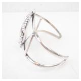 Southwestern Sterling Silver Agate Stone Cuff Bracelet