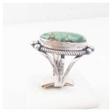 Cortez HMS Turquoise Ring - Sterling Silver, Oval Cabochon. Size 5.5