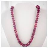 Ruby Bead Necklace - Natural Faceted Ruby