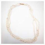 Freshwater Pearl 3-Strand Necklace -14k Clasp