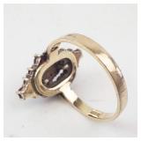 Garnet Vermeil Ring (925) - Cluster Garnet, Size 6.75