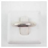 Ring - Wide Silver Tone Band, Minimalist Flat Profile