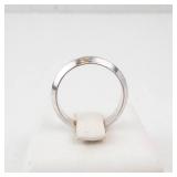Ring - Wide Silver Tone Band, Minimalist Flat Profile