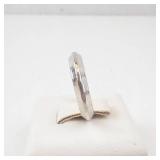 Ring - Wide Silver Tone Band, Minimalist Flat Profile