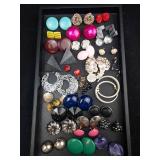 Vintage-Inspired Bold Colorful Earrings - Clip-On & Pierced Assorted Costume Jewelry Lot