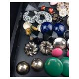 Vintage-Inspired Bold Colorful Earrings - Clip-On & Pierced Assorted Costume Jewelry Lot