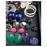 Vintage-Inspired Bold Colorful Earrings - Clip-On & Pierced Assorted Costume Jewelry Lot