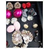 Vintage-Inspired Bold Colorful Earrings - Clip-On & Pierced Assorted Costume Jewelry Lot
