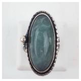 Sterling Silver Blue Chalcedony Cabochon Ring - Size 5